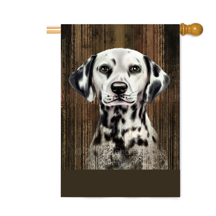 Personalized Rustic Dalmatian Dog Custom House Flag FLG64586