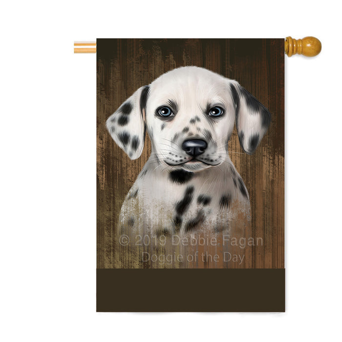 Personalized Rustic Dalmatian Dog Custom House Flag FLG64587