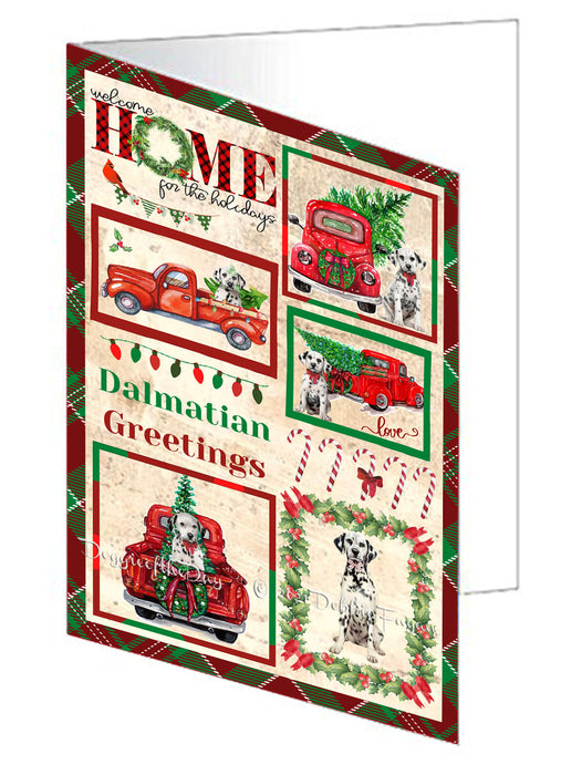 Welcome Home for Christmas Holidays Dalmatian Dogs Handmade Artwork Assorted Pets Greeting Cards and Note Cards with Envelopes for All Occasions and Holiday Seasons GCD76163