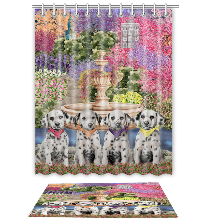Dalmatian Shower Curtain with Bath Mat Set: Explore a Variety of Designs, Personalized, Custom, Curtains and Rug Bathroom Decor, Dog and Pet Lovers Gift