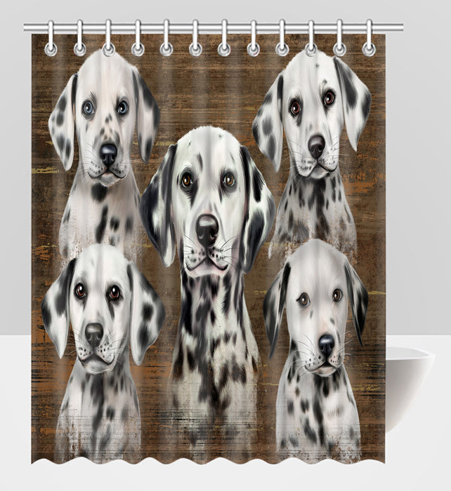 Rustic Dalmatian Dogs Shower Curtain