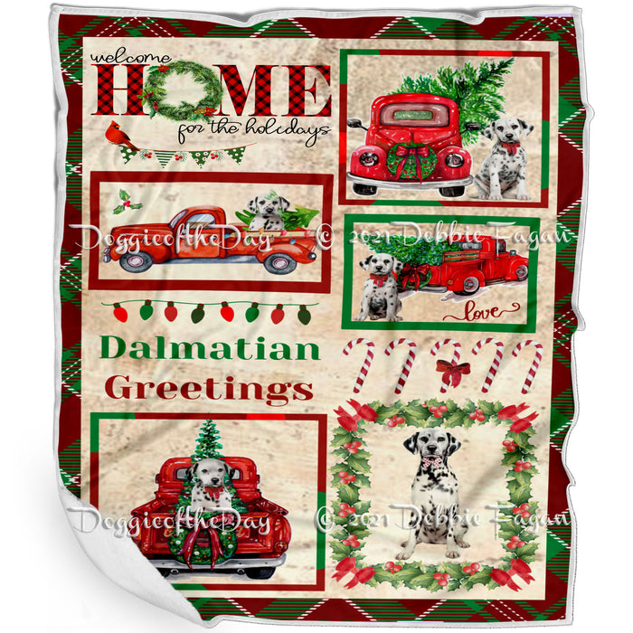 Welcome Home for Christmas Holidays Dalmatian Dogs Blanket BLNKT71956