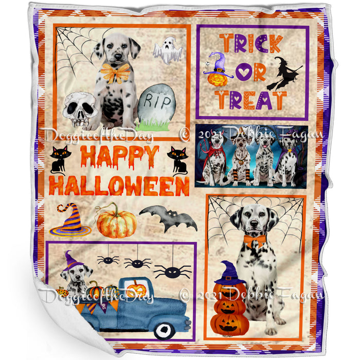 Happy Halloween Trick or Treat Dalmatian Dogs Blanket BLNKT143743