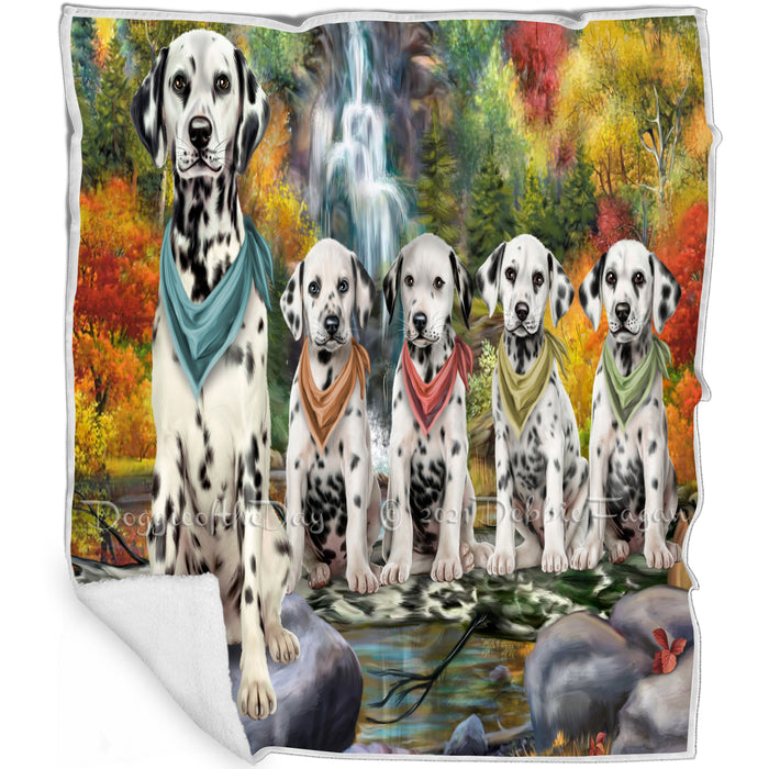 Scenic Waterfall Dalmatians Dog Blanket BLNKT83604
