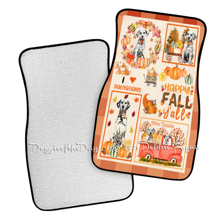 Happy Fall Y'all Pumpkin Dalmatian Dogs Polyester Anti-Slip Vehicle Carpet Car Floor Mats CFM49183
