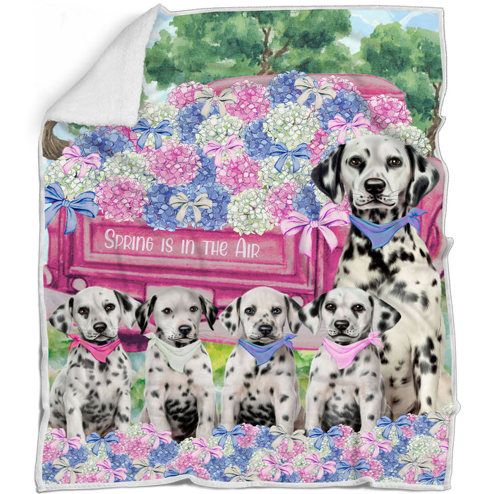 Dalmatian Bed Blanket, Explore a Variety of Designs, Custom, Soft and Cozy, Personalized, Throw Woven, Fleece and Sherpa, Gift for Pet and Dog Lovers