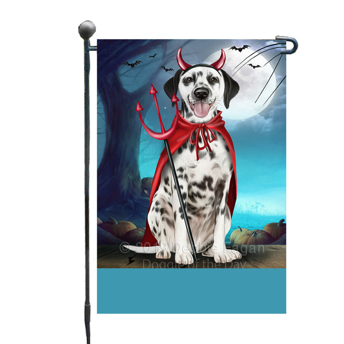 Personalized Happy Halloween Trick or Treat Dalmatian Dog Devil Custom Garden Flag GFLG64459