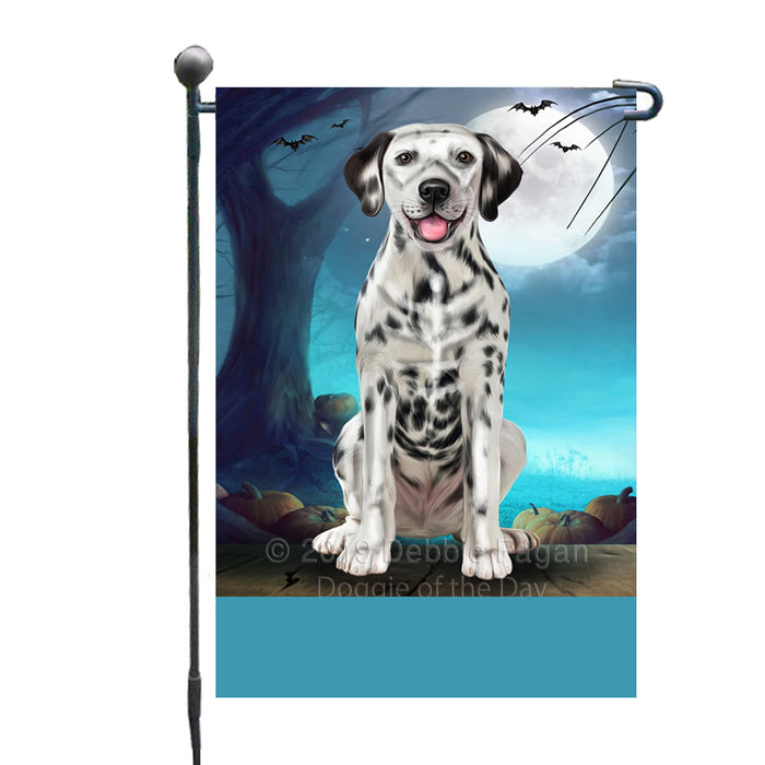 Personalized Happy Halloween Trick or Treat Dalmatian Dog Skeleton Custom Garden Flag GFLG64514