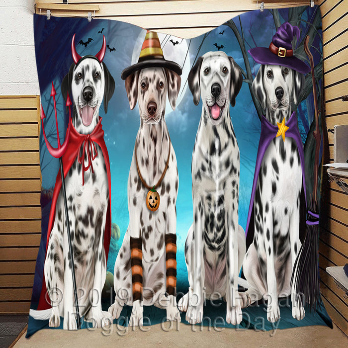 Happy Halloween Trick or Treat Dalmatian Dogs Lightweight Soft Bedspread Coverlet Bedding Quilt QUILT60336