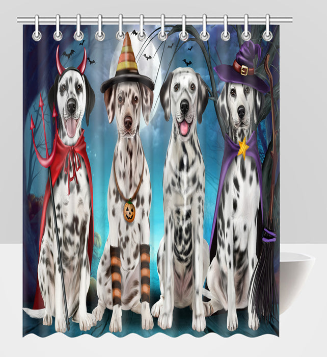 Halloween Trick or Teat Dalmatian Dogs Shower Curtain