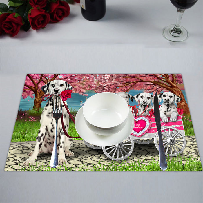 I Love Dalmatian Dogs in a Cart Placemat