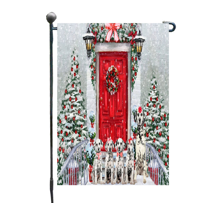 Christmas Holiday Welcome Dalmatian Dogs Garden Flags- Outdoor Double Sided Garden Yard Porch Lawn Spring Decorative Vertical Home Flags 12 1/2"w x 18"h