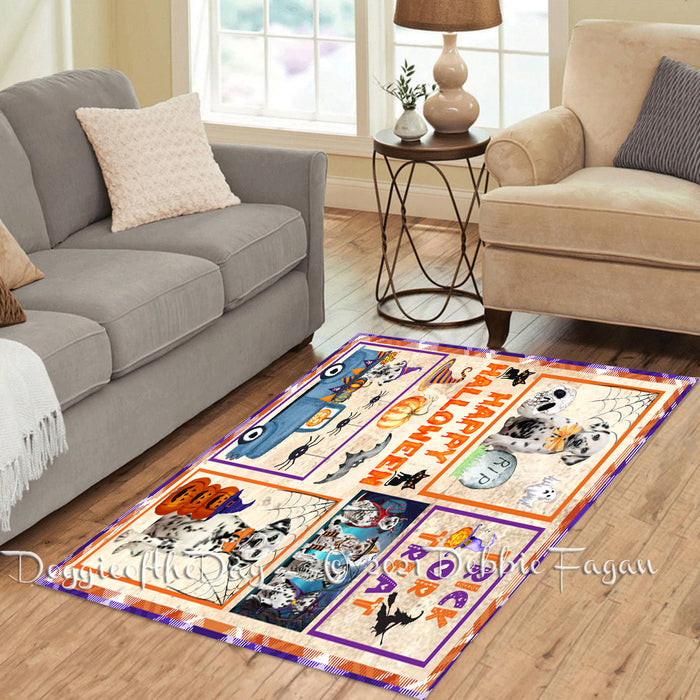 Happy Halloween Trick or Treat Dalmatian Dogs Polyester Living Room Carpet Area Rug ARUG65627