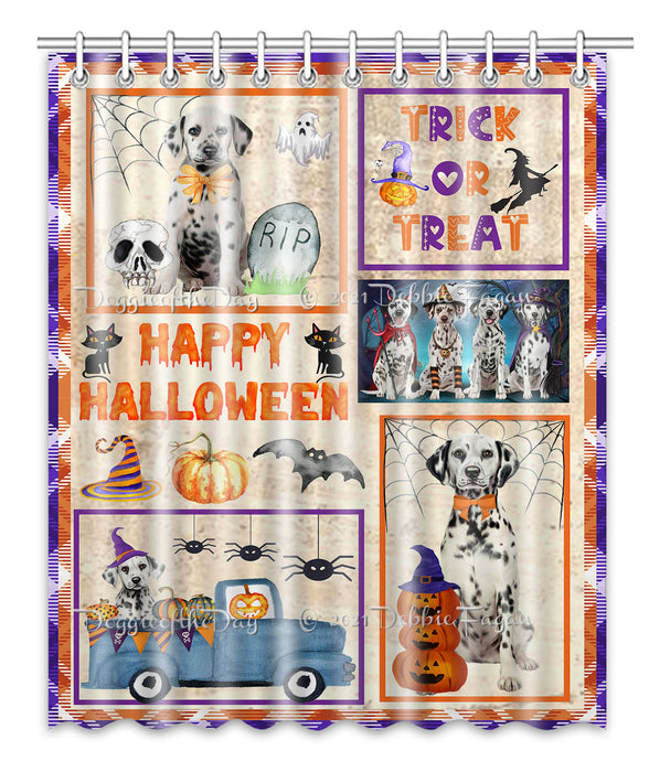 Happy Halloween Trick or Treat Dalmatian Dogs Shower Curtain Bathroom Accessories Decor Bath Tub Screens