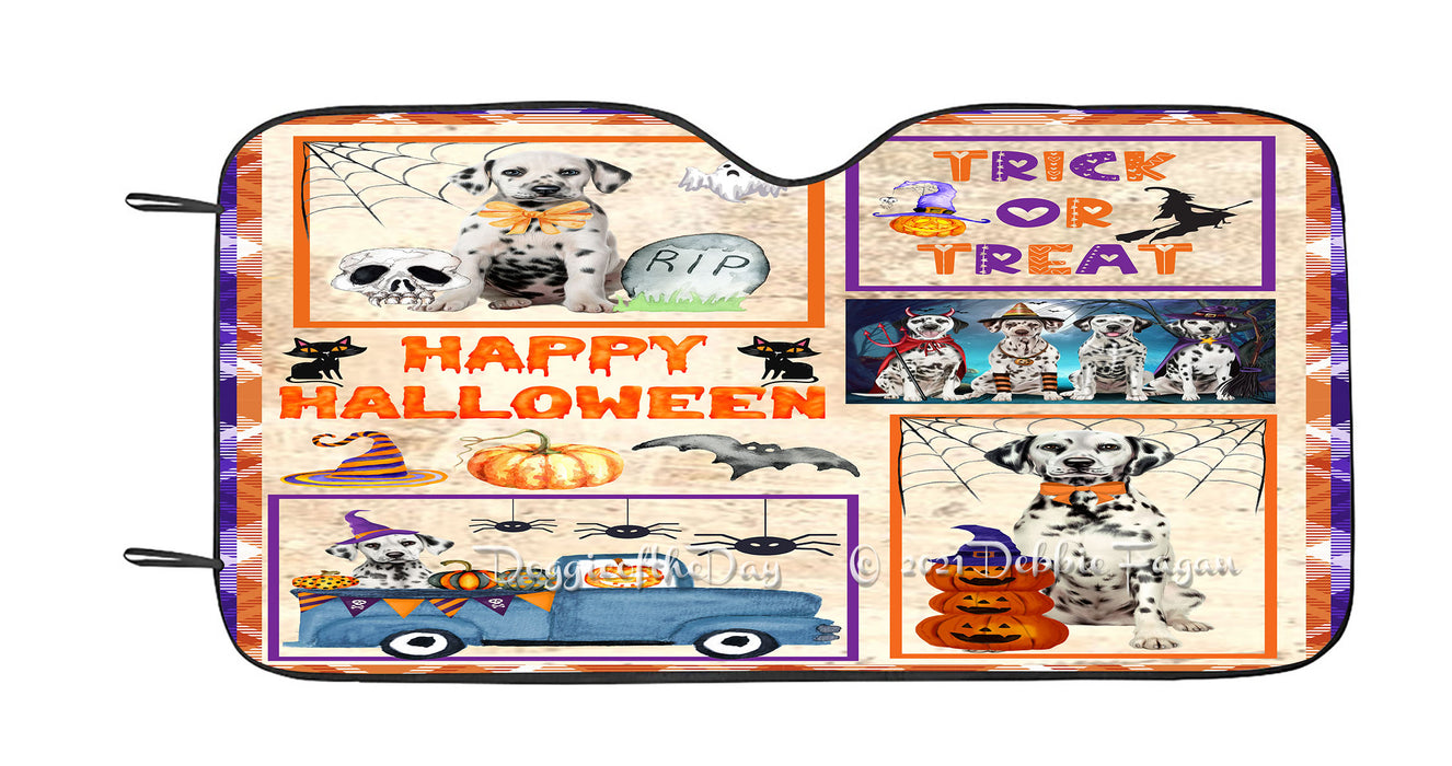 Happy Halloween Trick or Treat Dalmatian Dogs Car Sun Shade Cover Curtain