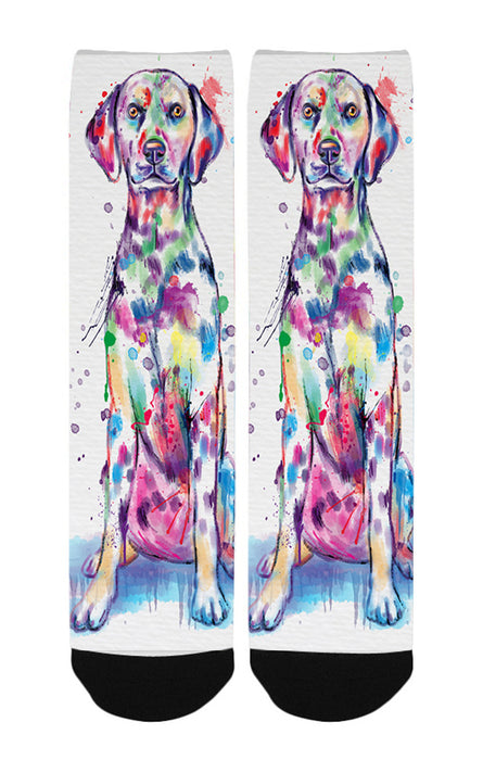 Watercolor Dalmatian Dog Women's Casual Socks