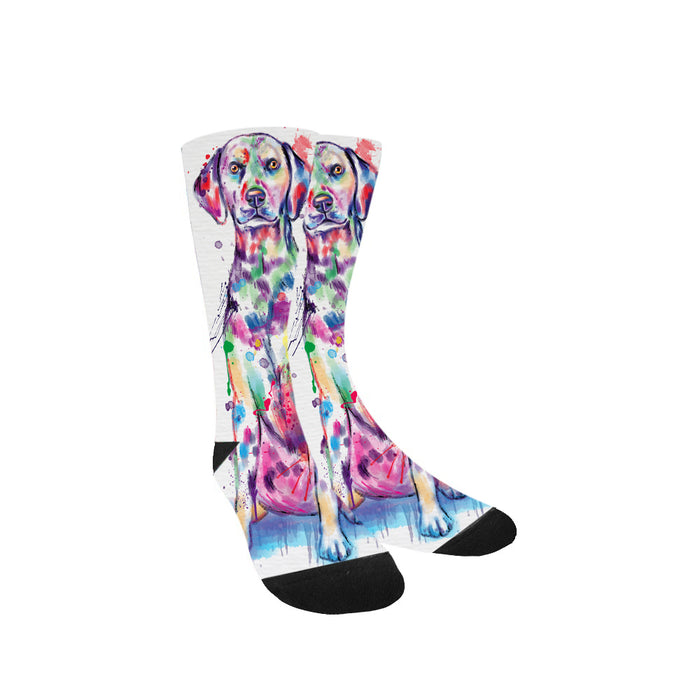Watercolor Dalmatian Dog Women's Casual Socks