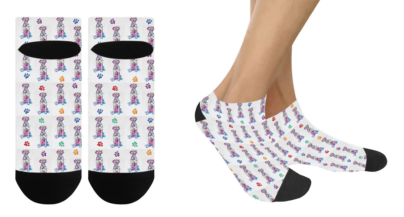 Watercolor Dalmatian Dogs Women's Ankle Socks
