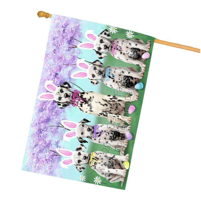 Dalmatians Dog Easter Holiday House Flag FLG49102