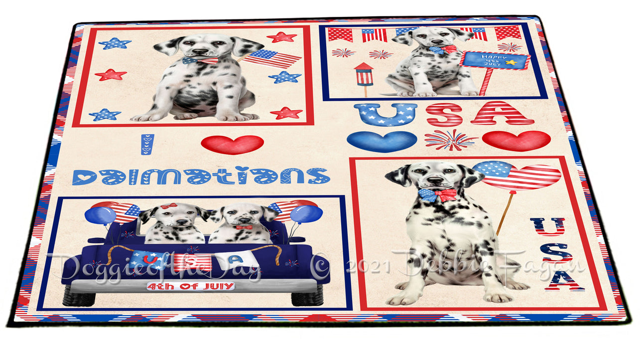 4th of July Independence Day I Love USA Dalmatian Dogs Floormat FLMS56194 Floormat FLMS56194