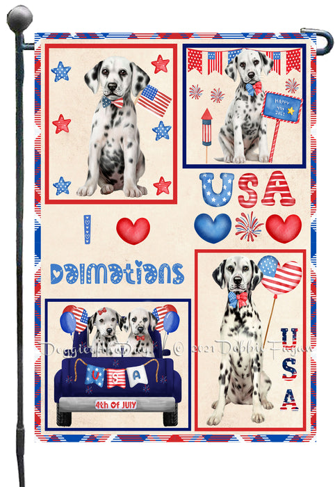 4th of July Independence Day I Love USA Dalmatian Dogs Garden Flag GFLG66896
