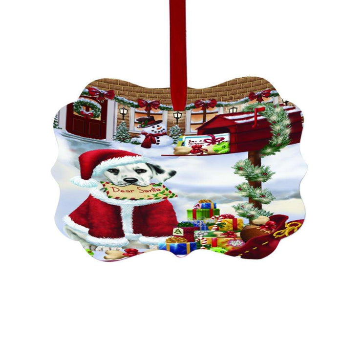 Dalmation Dog Dear Santa Letter Christmas Holiday Mailbox Double-Sided Photo Benelux Christmas Ornament LOR49042