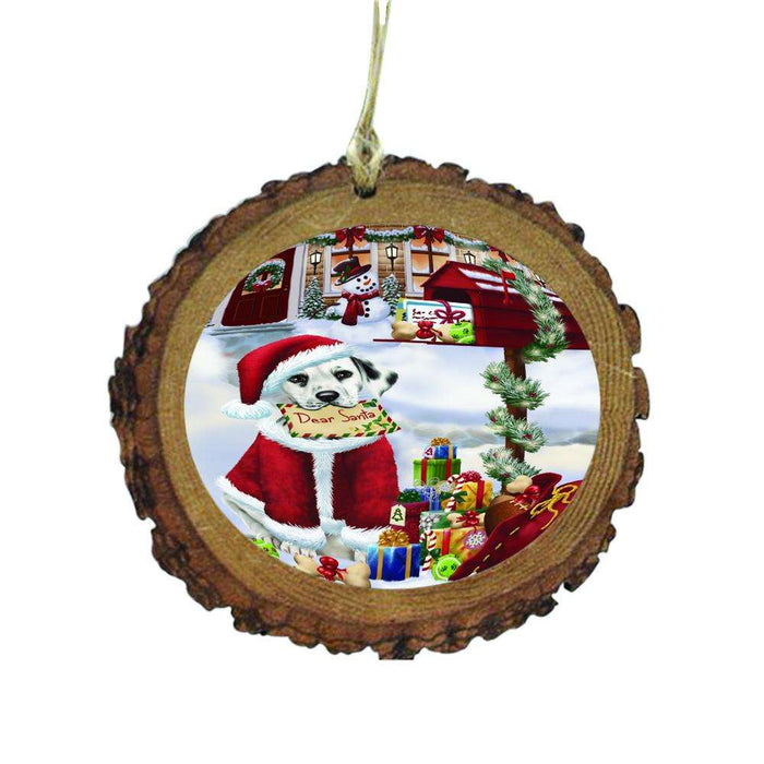Dalmation Dog Dear Santa Letter Christmas Holiday Mailbox Wooden Christmas Ornament WOR49042