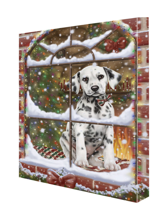 Please come Home for Christmas Dalmatian Dog Canvas Wall Art - Premium Quality Ready to Hang Room Decor Wall Art Canvas - Unique Animal Printed Digital Painting for Decoration