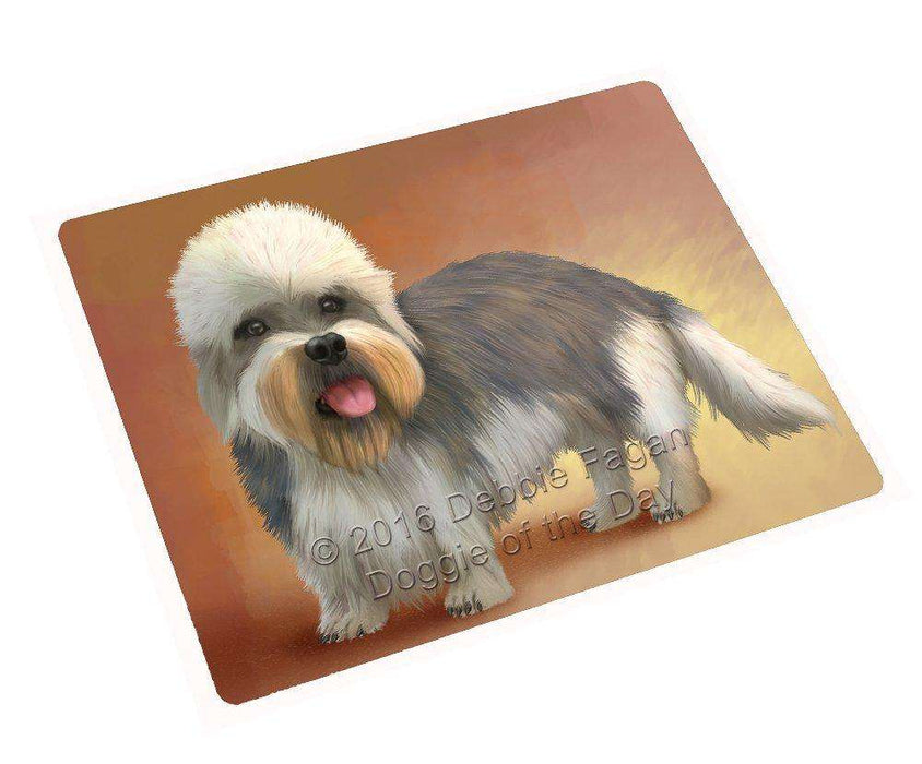 Dandie Dinmont Terrier Dog Art Portrait Print Woven Throw Sherpa Plush Fleece Blanket