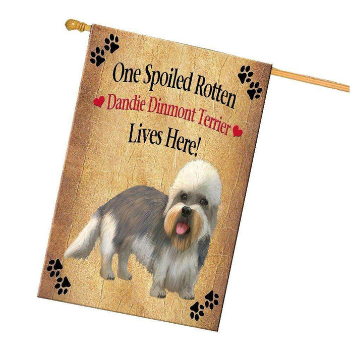 Dandie Dinmont Terrier Spoiled Rotten Dog House Flag