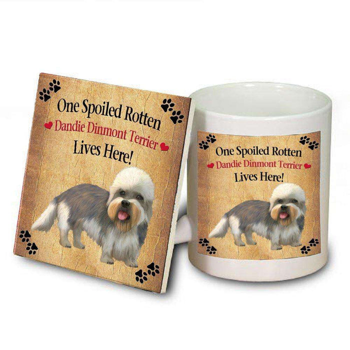 Dandie Dinmont Terrier Spoiled Rotten Dog Mug and Coaster Set