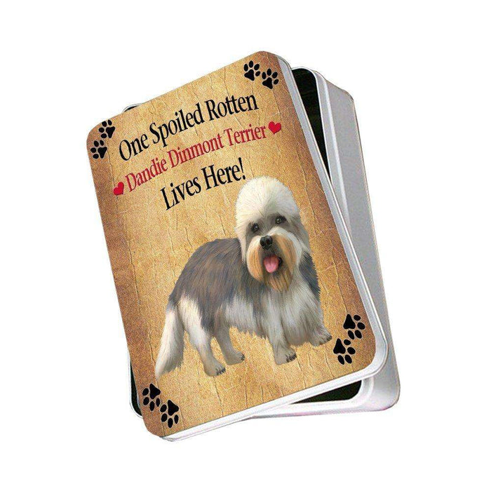 Dandie Dinmont Terrier Spoiled Rotten Dog Photo Storage Tin