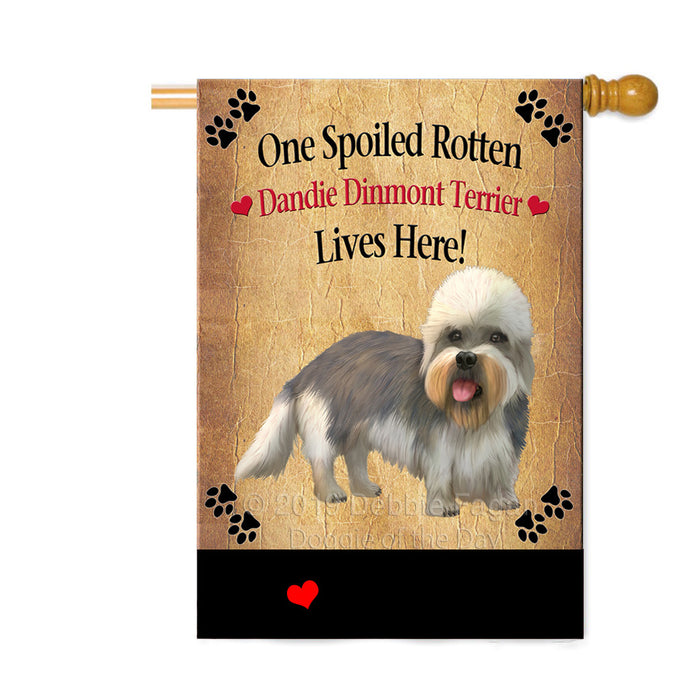 Personalized Spoiled Rotten Dandie Dinmont Terrier Dog Custom House Flag FLG-DOTD-A63243