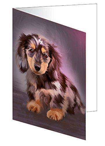 Dapple Dachshund Dog Handmade Artwork Assorted Pets Greeting Cards and Note Cards with Envelopes for All Occasions and Holiday Seasons
