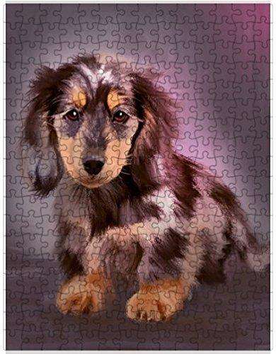 Dapple Dachshund Dog Puzzle with Photo Tin
