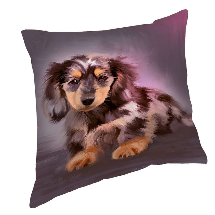 Dapple Dachshund Dog Throw Pillow