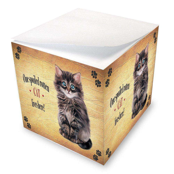 Dark Grey Spoiled Rotten Cat Note Cube