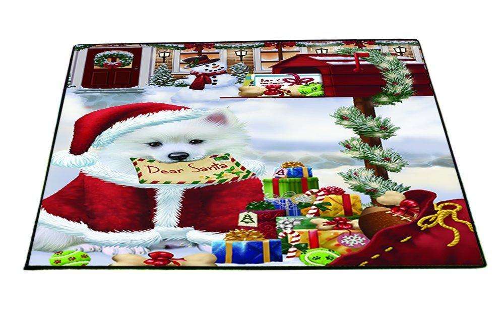 Dear Santa Mailbox Christmas Letter American Eskimo Dog Indoor/Outdoor Floormat