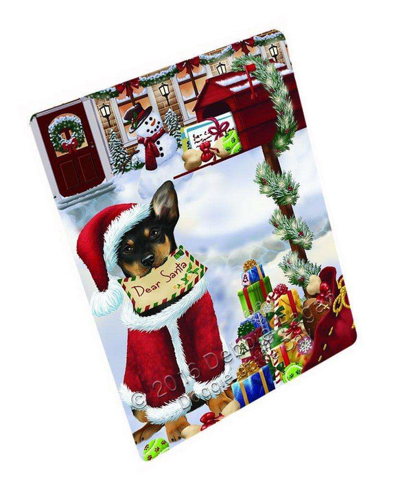 Dear Santa Mailbox Christmas Letter Australian Kelpies Dog Art Portrait Print Woven Throw Sherpa Plush Fleece Blanket