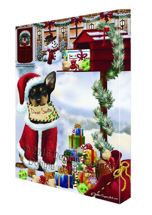 Dear Santa Mailbox Christmas Letter Australian Kelpies Dog Canvas Wall Art