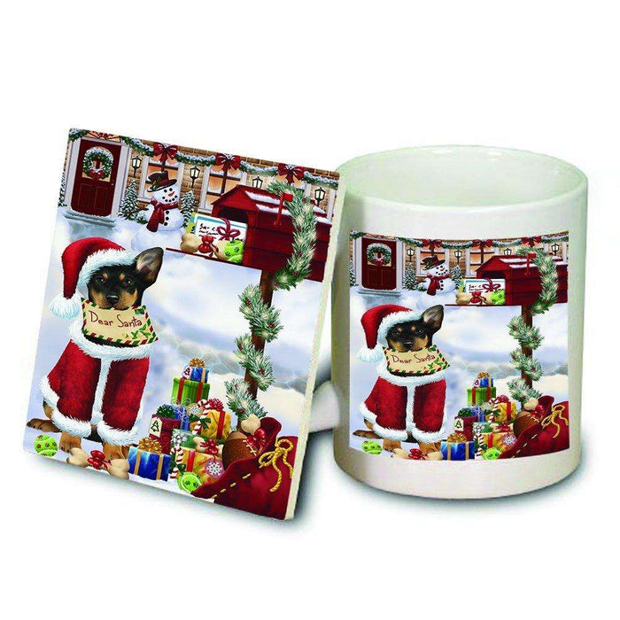 Dear Santa Mailbox Christmas Letter Australian Kelpies Dog Mug and Coaster Set