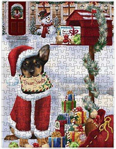 Dear Santa Mailbox Christmas Letter Australian Kelpies Dog Puzzle with Photo Tin D023