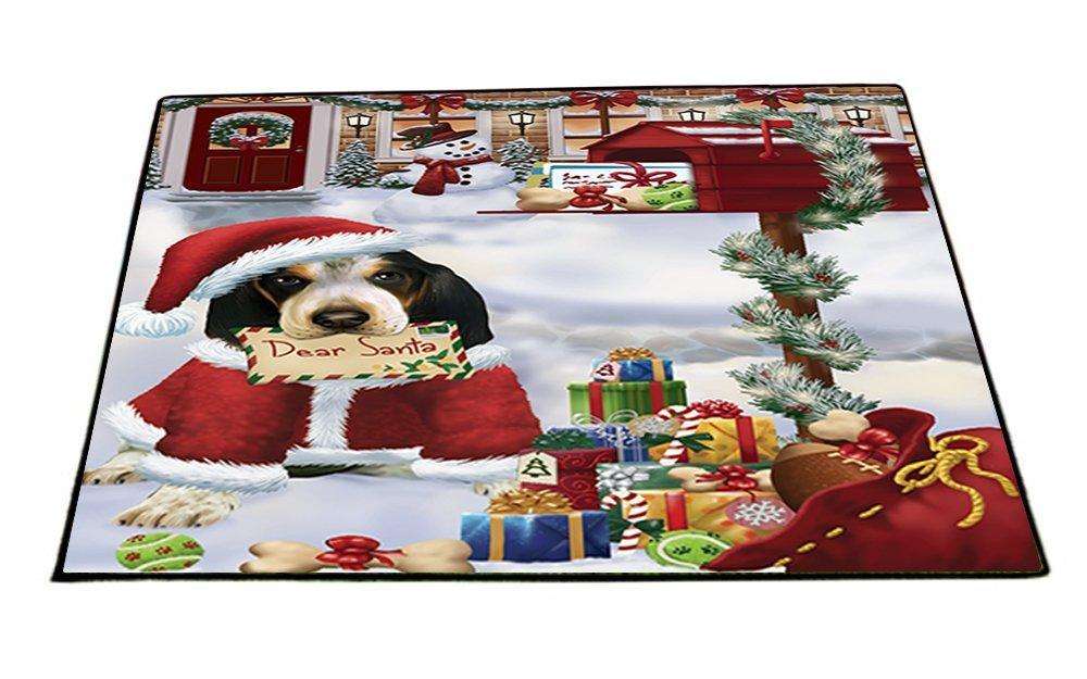 Dear Santa Mailbox Christmas Letter Bluetick Coonhound Dog Indoor/Outdoor Floormat