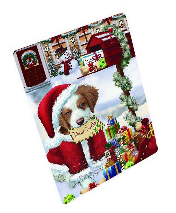Dear Santa Mailbox Christmas Letter Brittany Spaniel Dog Art Portrait Print Woven Throw Sherpa Plush Fleece Blanket