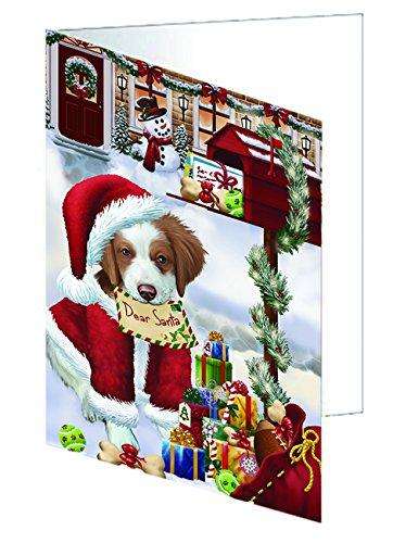 Dear Santa Mailbox Christmas Letter Brittany Spaniel Dog Handmade Artwork Assorted Pets Greeting Cards and Note Cards with Envelopes for All Occasions and Holiday Seasons