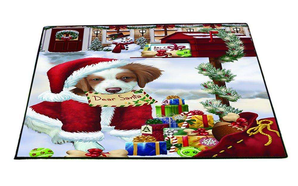 Dear Santa Mailbox Christmas Letter Brittany Spaniel Dog Indoor/Outdoor Floormat
