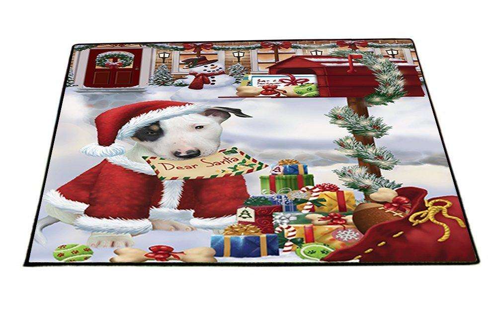 Dear Santa Mailbox Christmas Letter Bull Terrier Dog Indoor/Outdoor Floormat