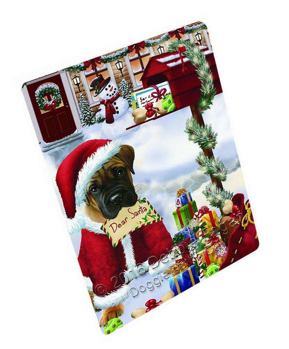 Dear Santa Mailbox Christmas Letter Bullmastiff Dog Art Portrait Print Woven Throw Sherpa Plush Fleece Blanket
