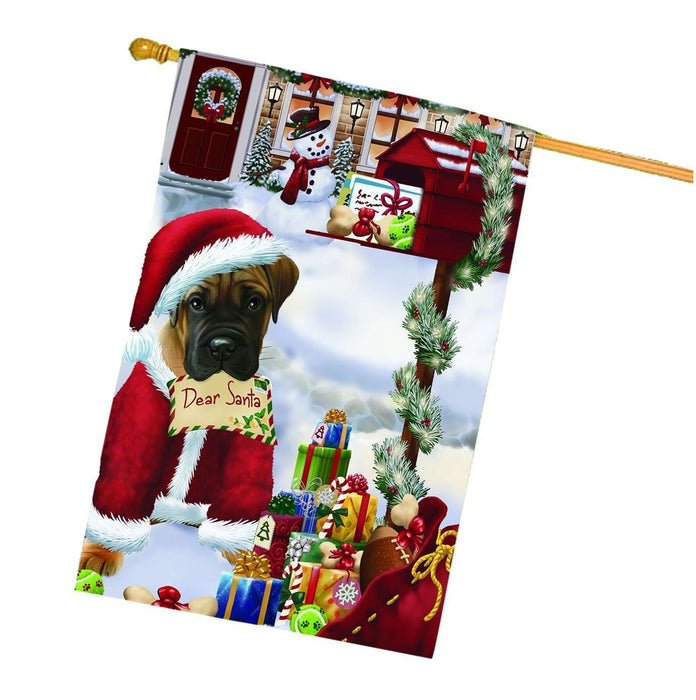 Dear Santa Mailbox Christmas Letter Bullmastiff Dog House Flag