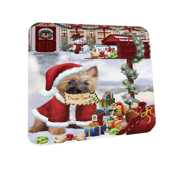 Dear Santa Mailbox Christmas Letter Cairn Terrier Dog Coasters Set of 4